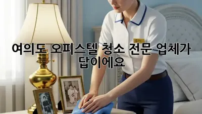 여의도 오피스텔 청소? 전문 업체가 답이에요!