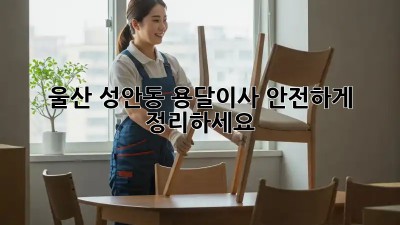 울산 성안동 용달이사, 안전하게 정리하세요!
